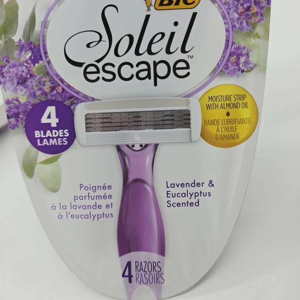 Lot 16ct Total Soleil Escape Womens Disposable Razors 4 Blades Lavender Scented